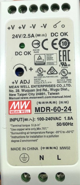 منبع تغذیه سوئیچینگ 3/5 آمپر مین ول  2/5A EDR-60-24 مدل ( Mean Well Switched Mode Power Supply  EDR-60-24) یا SMPS