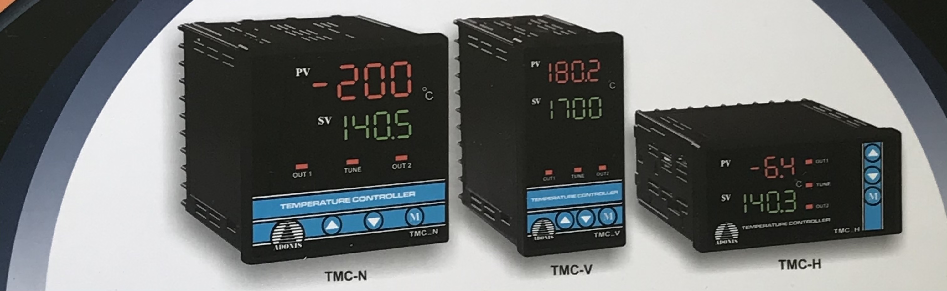 ترموستات دو نمایشگر دیجیتال آدنیس (ADONIS ELECTRONC ) مولتی رنج و مولتی سنسور سریال TMB-در سه سایز N-V-H تک رله