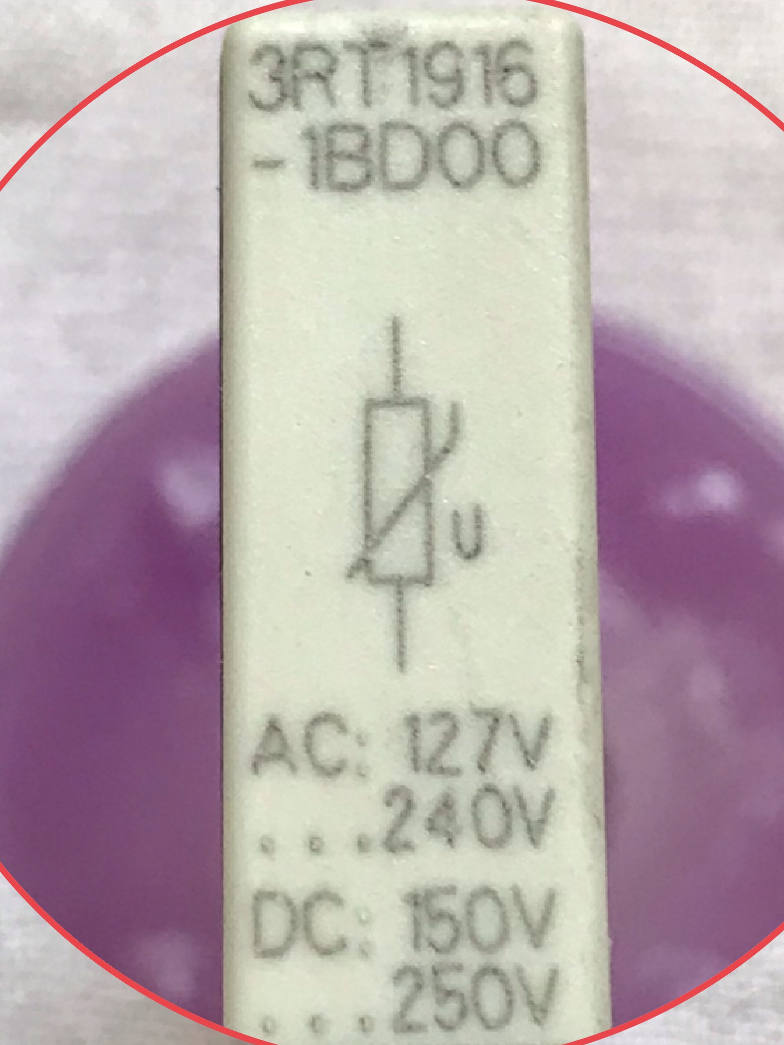وریستور( Varistor) زیمنس مدل ۳RT1916  1BDOO/AC127--240V/DC150--250V